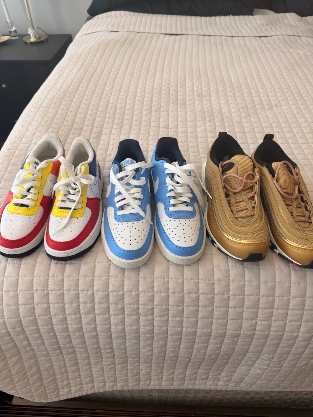 Nike Multicolor Athletic Sneakers - Red/Yellow, Blue/White, Gold